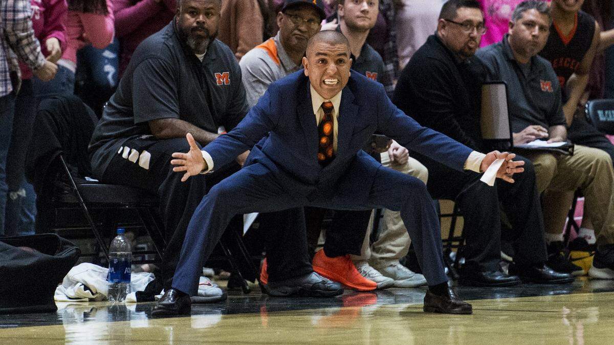 Merced head coach Hector Nava watches the play during a game against El Capitan at El Capitan High School in Merced, Calif., on Friday, Feb. 2, 2018. Nava will become the new Golden Valley High girls basketball coach.