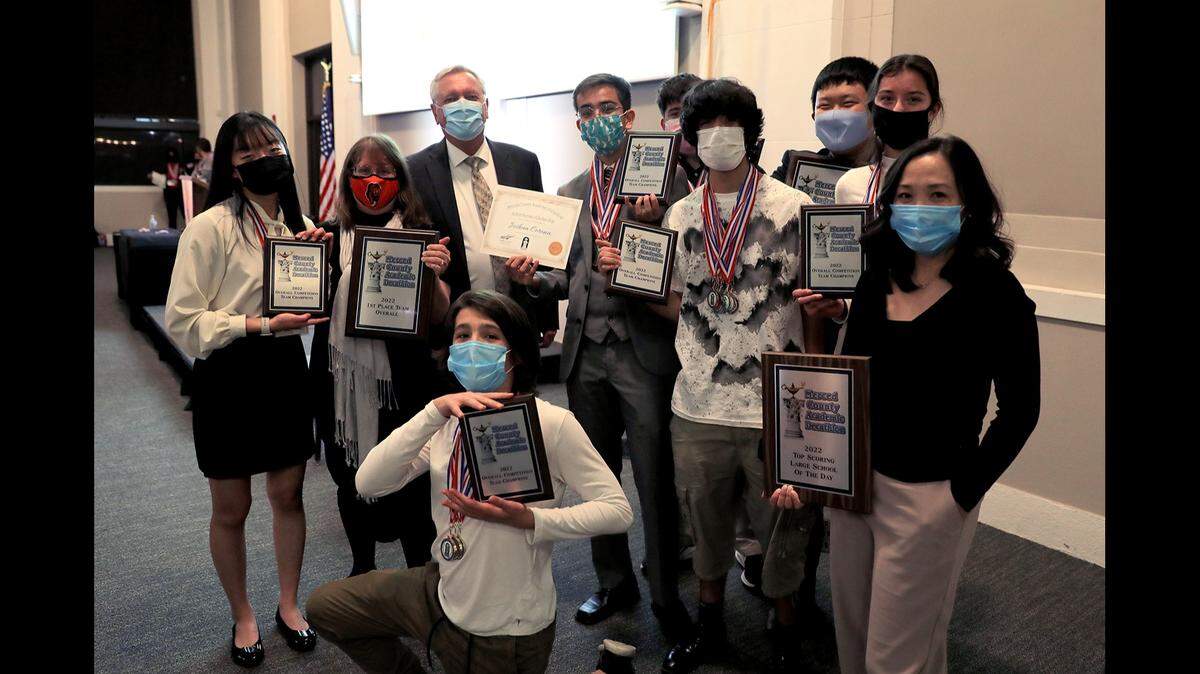 Students from Merced High School won the top spot in the 2022 Academic Decathlon competition.