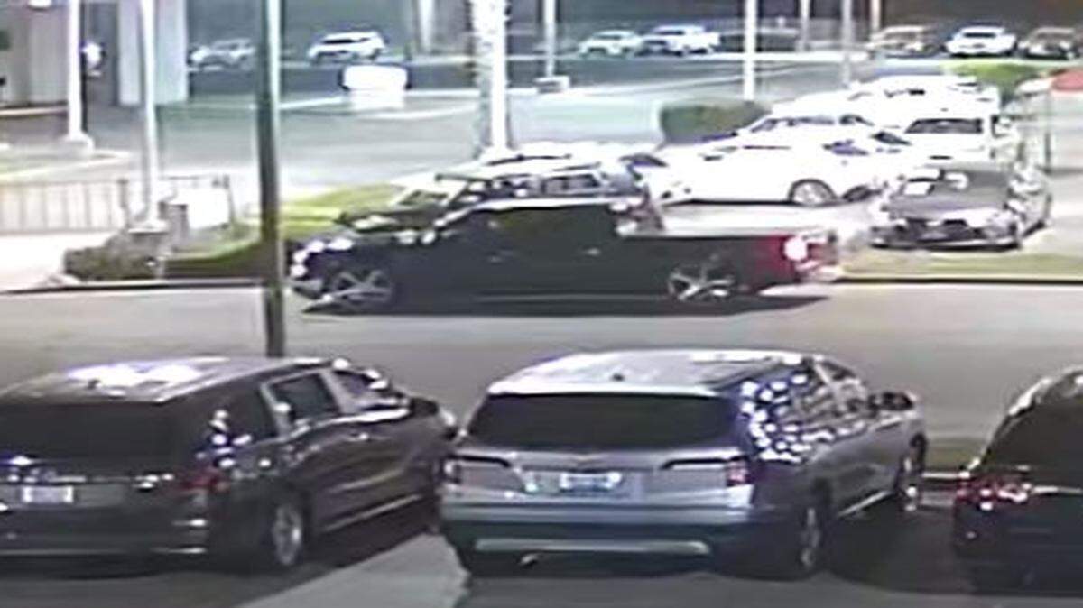 Police noticed a black truck that was in the area of two car dealerships in Merced that were victims of wheels and tire theft on Friday morning.
