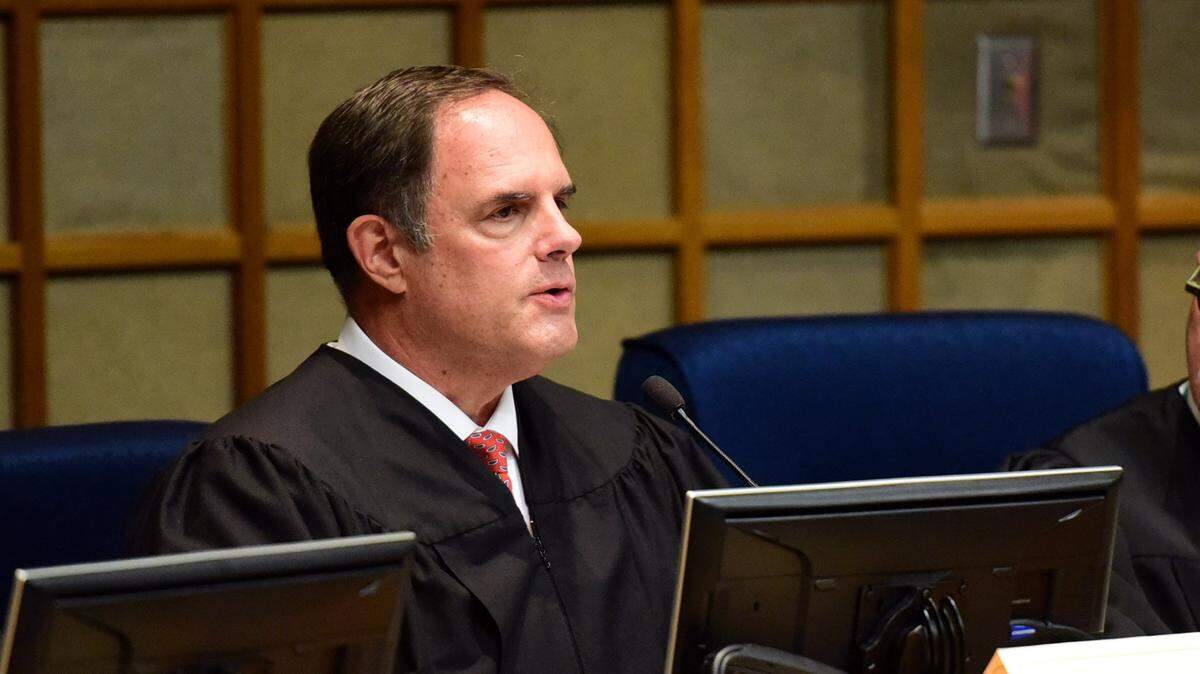 Merced County Superior Court Judge Donald Proietti is speaks at a ceremony on Friday, Dec. 1, 2017, at Merced City Hall. 
