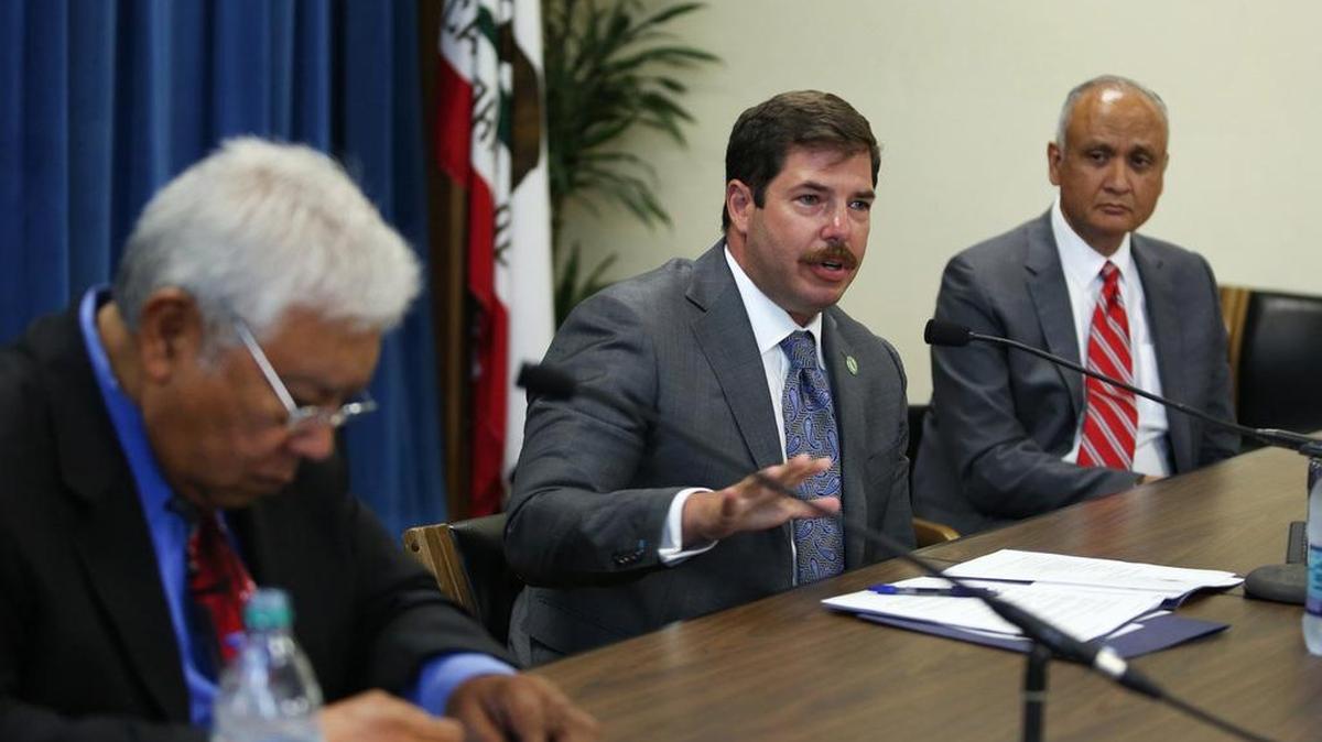 Assembly Member Joaquin Arambula, D-Fresno, speaks as he hosts the first of a three-part roundtable discussion titled “Advancing Latino Health” focusing on issues related to health disparities in the Latino community. He was joined by Sen. Ed Hernandez, D-West Covina, chairman of the Senate Committee on Health, at the Governor’s conference room at the State Capitol on Aug. 1, 2016.
