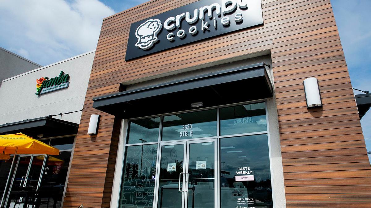 Crumbl Cookies located at 3630 G Street, Suite E, in the new Yosemite Crossing shopping center in Merced, Calif., on Wednesday, June 7, 2023. The location’s grand opening is scheduled for June 9.