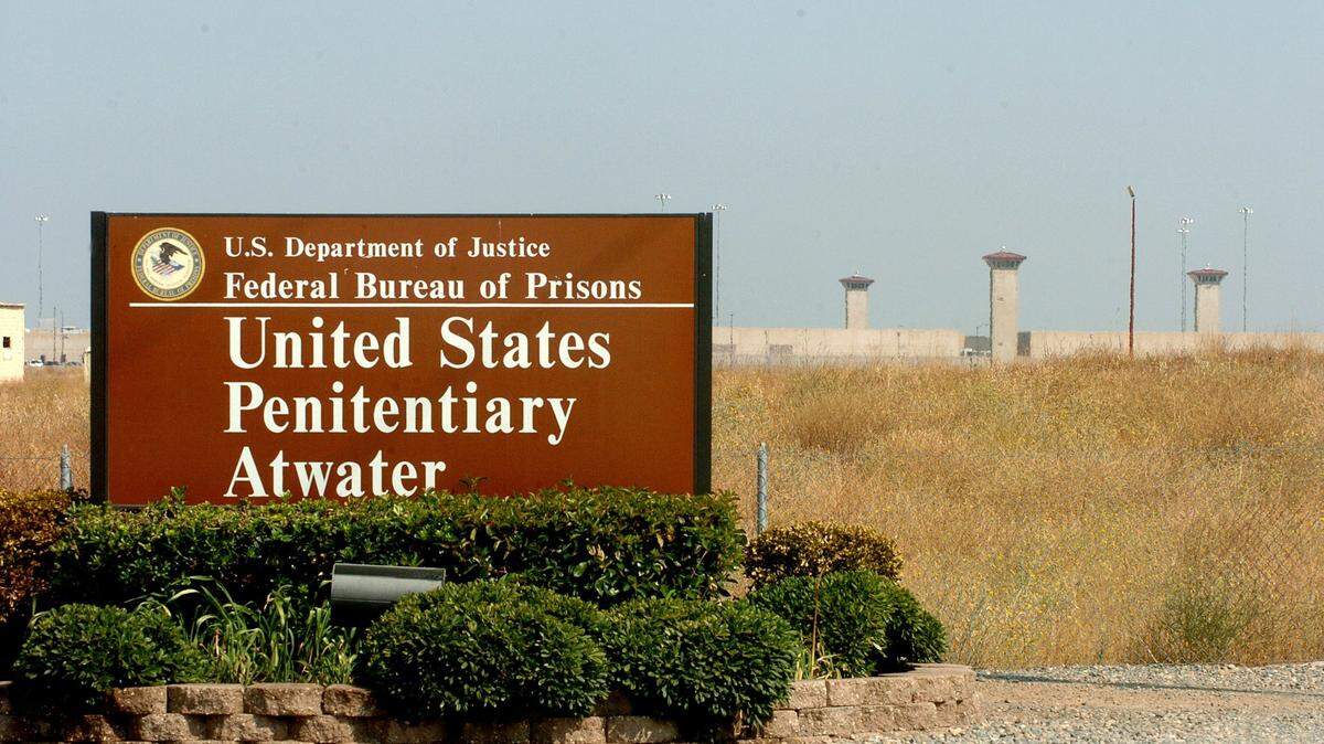 The United States Penitentiary in Atwater sign from an undated photo.