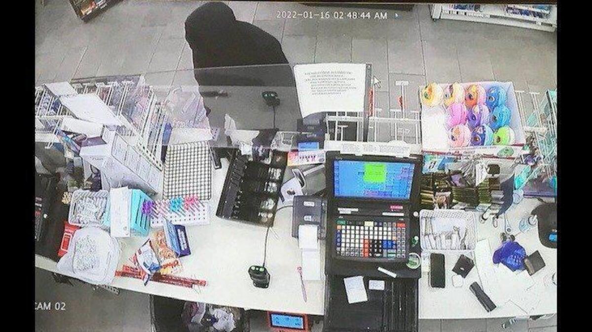 Authorities are looking for a suspect accused of armed robbery Sunday, Jan. 16, 2022, at an AM-PM convenience store at 1625 W. Highway 140 in Merced, according to the Merced Police Department. Image courtesy of Merced Police Department.