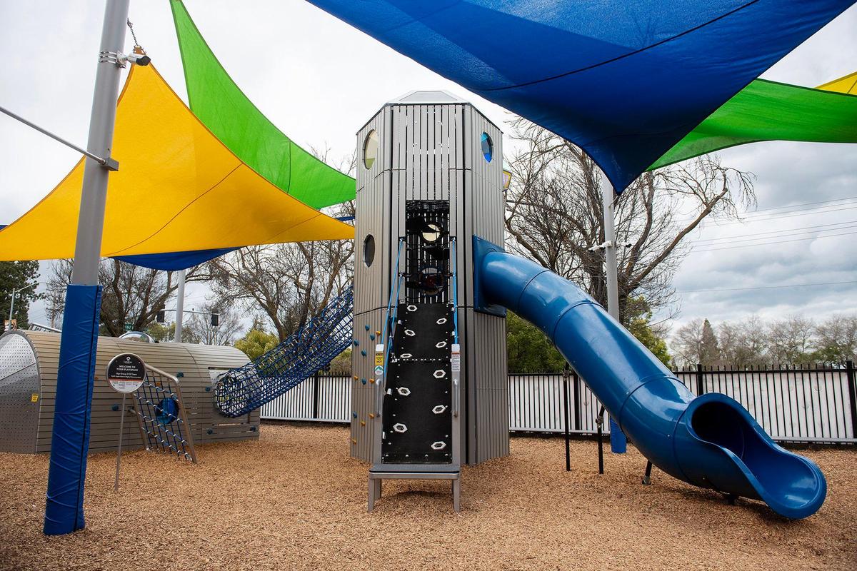New playground equipment for youth to enjoy at the Kids Discovery Station located at 350 W. Yosemite Ave. in Merced, Calif., on Wednesday, March 12, 2025.