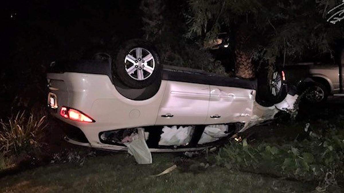 A 22-year old woman was arrested for driving under the influence after she struck a tree and flipped her vehicle upside down with an improperly restrained 2-year-old child inside the vehicle on Friday night in Merced, according to police.