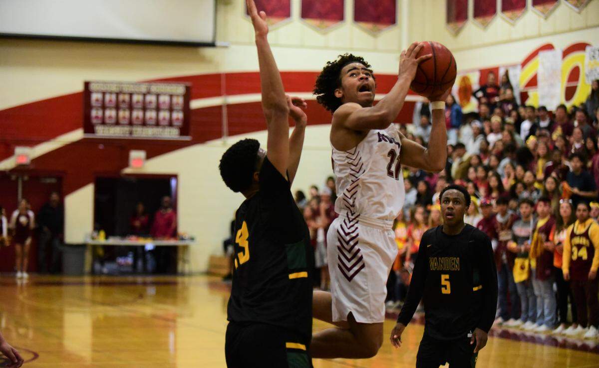 Golden Valley senior Avery Townsel goes up for a shot during the Sac-Joaquin Section Division III semifinal game against Vanden at Cougar Arena on Tuesday, Feb. 25, 2020.