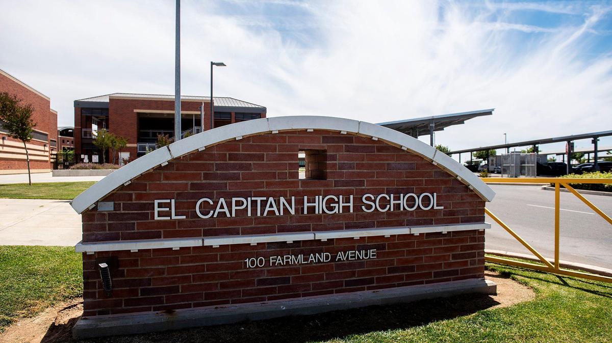 El Capitan High School located at 100 Farmland Avenue in Merced, Calif., on Thursday, May 12, 2022. Students were sent home early Thursday after multiple fights occurred on campus, according to the Merced Union High School District.