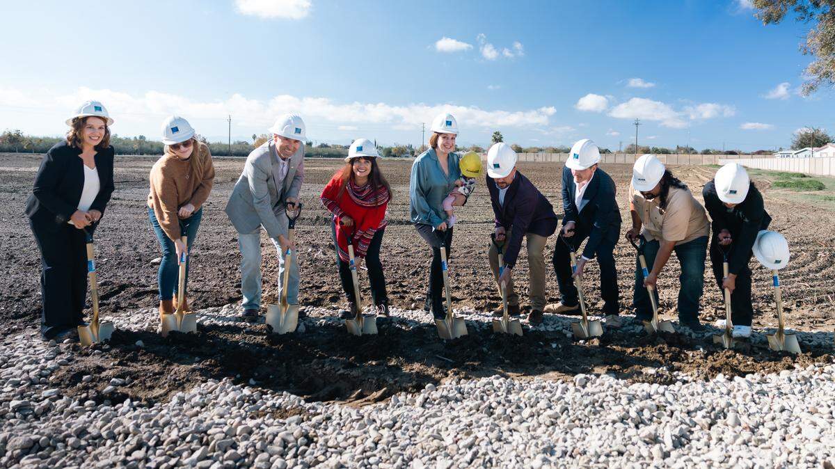 A groundbreaking ceremony for a 58-unit community, called One Tree Cottages, was held in Los Banos on Friday.