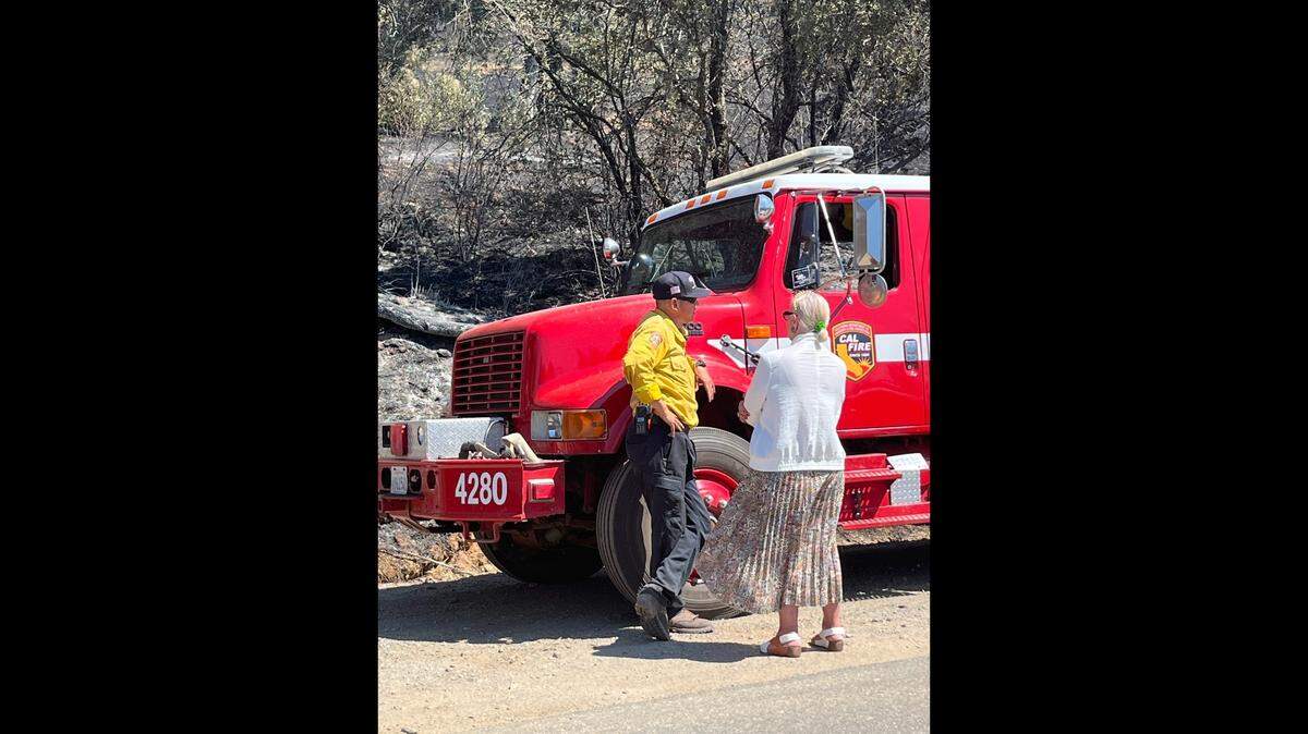 Cal Fire damage inspectors have arrived on scene at the French Fire near Mariposa, Calif. and are conducting inspections.