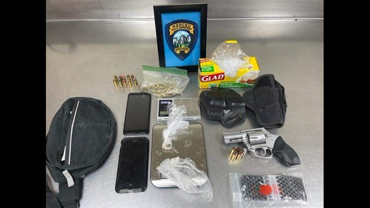 A 44-year old Winton man was arrested after Merced police officers located stolen vehicles, a firearm and narcotics at his residence on Friday, June 24, 2022.