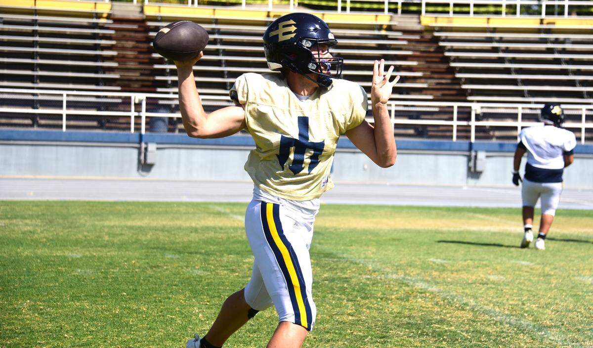 Merced College quarterback Hudson Wyatt is healthy this season after being sidelined with a torn patellar tendon last year.