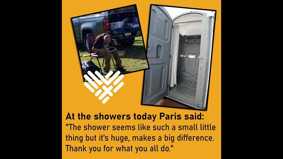Love INC of Greater Merced helps provide free hot showers at two locations in Merced.