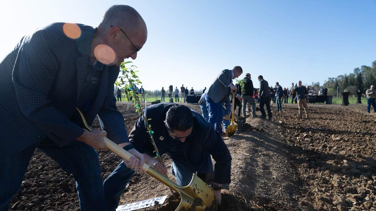 Representatives from the Almond Board of California, Duarte Nursery, Blue Diamond Growers, UC Cooperative Extension and other agricultural partners attended the event on Wednesday, March 11, 2026.