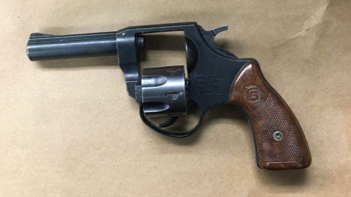 A 38-year old Merced man was arrested after he was seen on surveillance video trying to hide this firearm in a trashcan outside the Merced Sheriff’s Office.