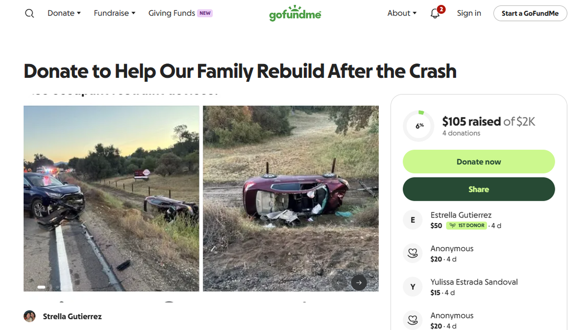 A GoFundMe fundraiser has been created to help woman involved in a crash that happened on May 6, 2026, south of Coursegold.