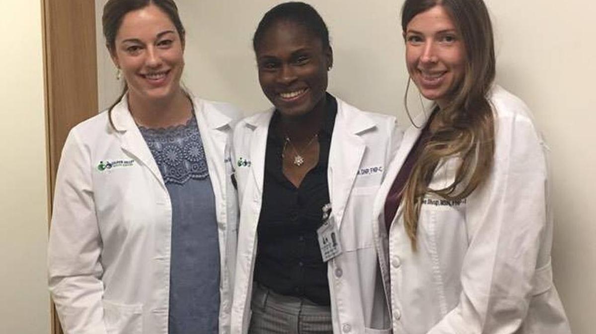 Adrienne Kolf, 28, Brittany Price, 29, and Andrea Shoup, 29, are all family nurse practitioners who recently graduated from Golden Valley Health Center's new Advanced Training Program. The 6-month-long program is designed to bring more medical providers to Merced County and the rest of the Central Valley while helping recent graduates transition into being full time medical providers.