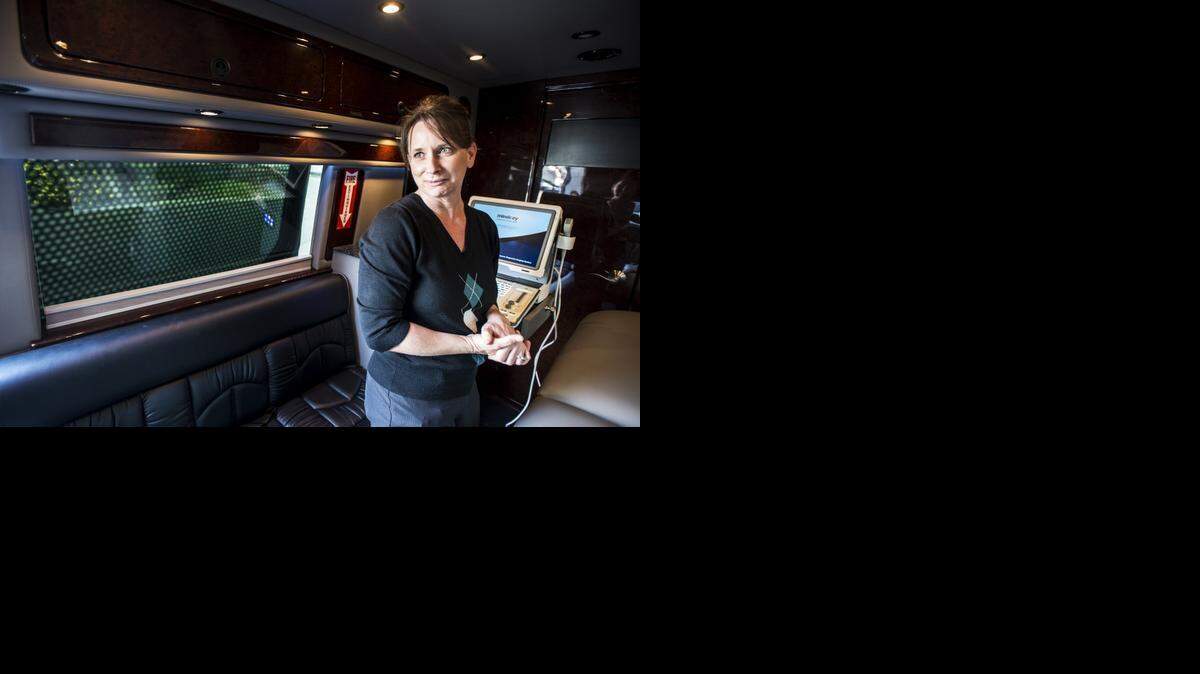 
Nurse manager Michelle Earling looks over the new Alpha Pregnancy Center mobile medical unit in Merced. Earling will run the mobile unit.
