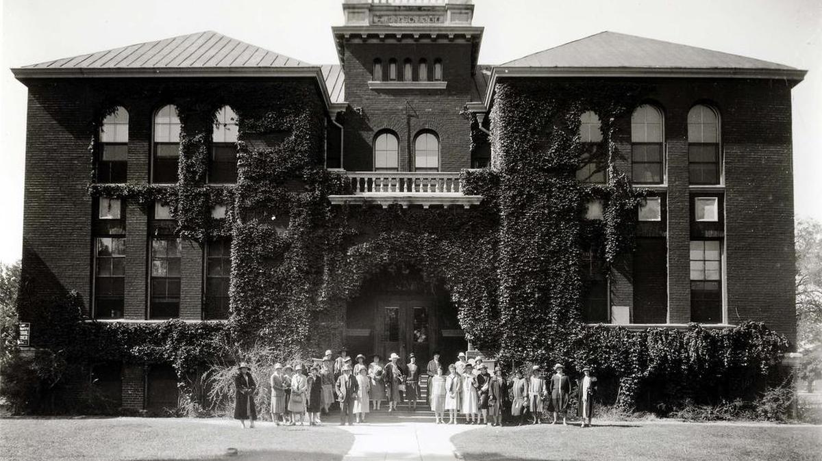 Merced County Library in the Courthouse Park, circa 1920s. 