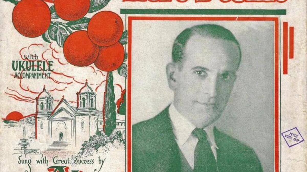 “California, Here I Come,” written by Modesto native Joseph Meyer in 1921, was a signature tune of singer Al Jolson. This song is among the 55 framed vintage sheet music covers on display at the Courthouse Museum, starting June 28. (Courthouse Museum Collection)