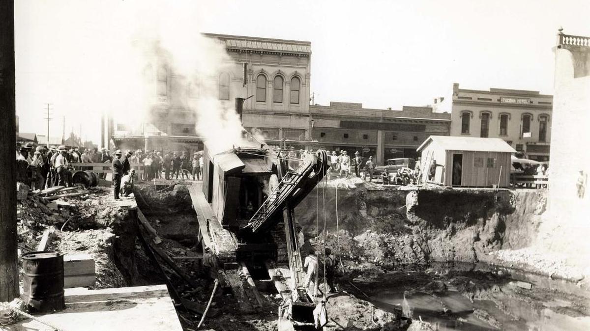 J.W. Huffman of Merced was one of the five local businesses that took part in the construction of the Bank of Italy Building in 1927. He was responsible for the excavation of the site on the northwest corner of Main and Canal streets.