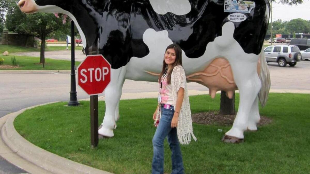 Karleen Lopez of Los Banos, a Los Banos High senior and member of Future Farmers of America and the California Junior Holstein Association, has been chosen to ride on a Rose Parade float sponsored by the California Milk Advisory Board on Friday, Jan. 1, 2016.