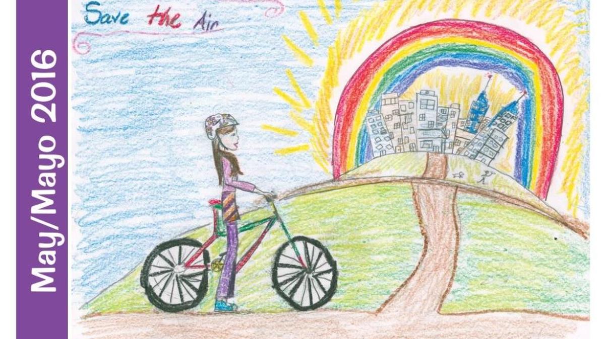 Artwork from the 2016 Healthy Air Living calendar created by Jocelynn Urquidez, 6th grade, of John Muir Elementary.