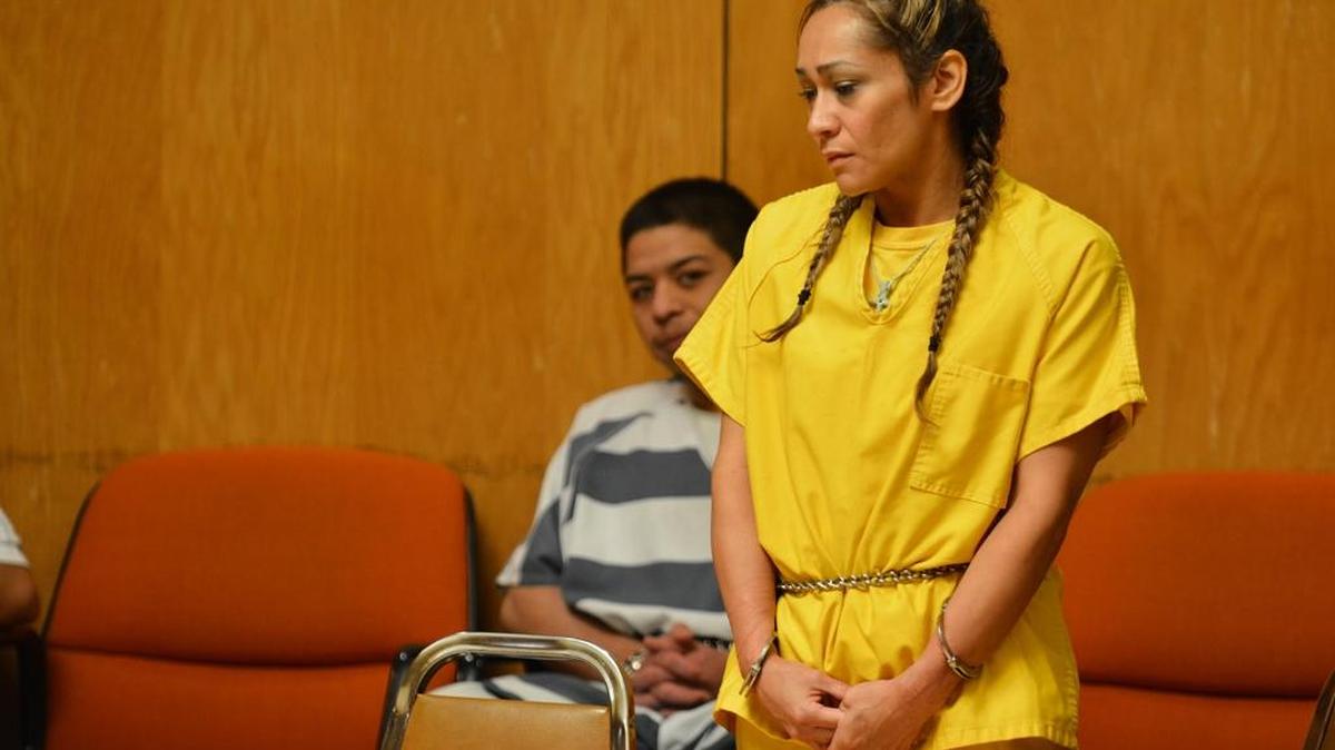 Vanessa Bueno, 33, stands and listens Friday at Merced Superior Court in Los Banos as Judge Mark Bacciarini and lawyers agree to set another pre-preliminary hearing for her felony DUI and manslaughter charges from a June 26 crash that killed her 8-year-old son, Jordan Bueno, and injured her 15-year-old daughter.
