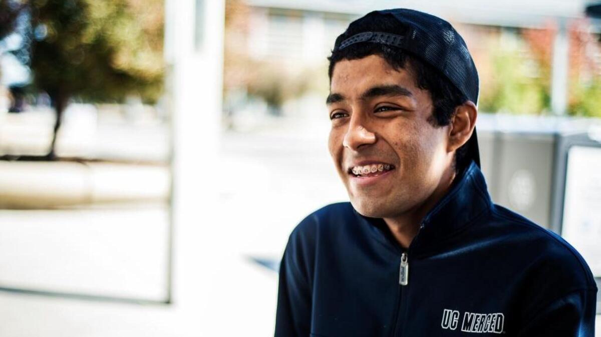Biology major Emanuel Nuñez, 19, of Gustine is a first-generation college student at UC Merced. Nuñez said he plans to work in student outreach in a university setting after graduation.