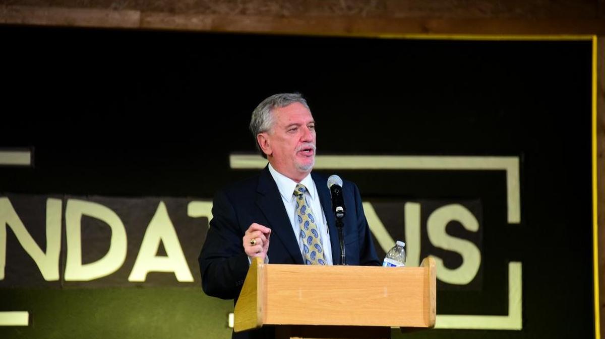 Merced County Superintendent of Schools Steve Tietjen addresses the audience at the 2016 Merced County Schools Annual Education Report at Yosemite Church on Tuesday. This year's report highlighted special education in the county.