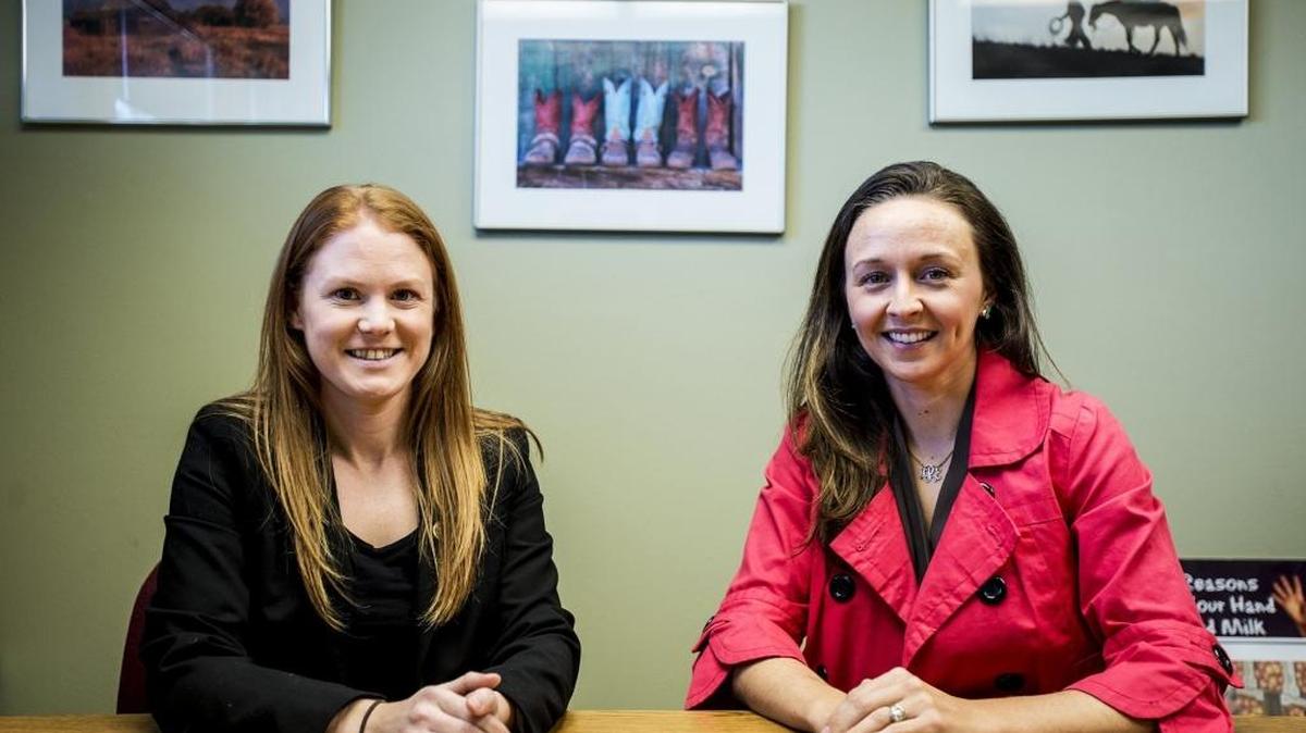 Breanne Ramos, left, will be taking over as executive director of the Merced County Farm Bureau when Amanda Priest, right, moves to Oklahoma.