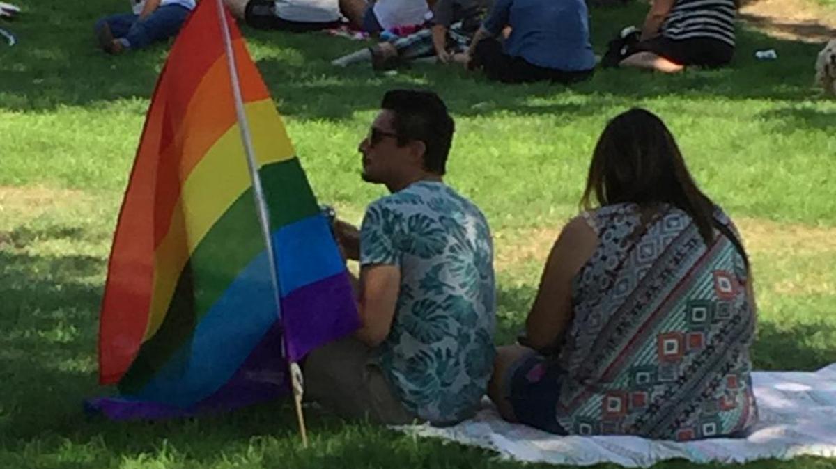 People gather at Applegate Park in Merced for the city’s first gay pride event on Sunday, Aug. 21, 2016, organized by the Merced LGBT Community Center.