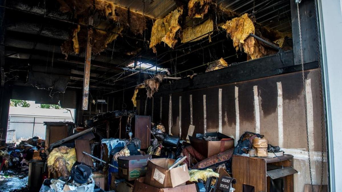 Fire damage is seen in the warehouse at the St. Vincent de Paul Center, 131 W. Main St., Merced, Calif., on Friday, Aug. 5, 2016. The cause of the Thursday night, Aug. 4, fire is still under investigation, according to the Merced Fire Department.