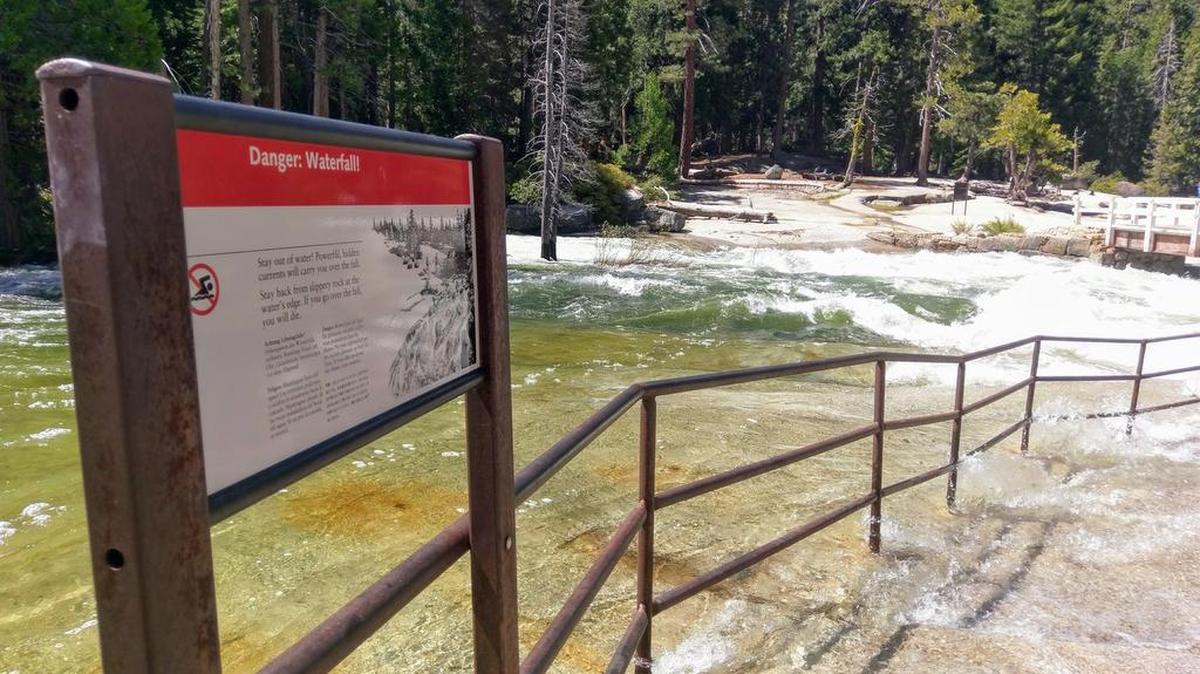 A 66-year-old man slipped to his death at Wapama Falls in Yosemite National Park on June 27, 2017. This photo is of Nevada Falls, a popular location on Yosemite’s Mist Trail, not located near Wapama Falls.