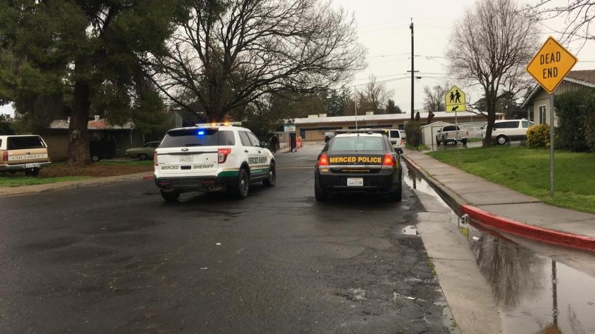 Merced Police Department and Merced County Coroner’s Office investigate a death on Friday, Feb. 17, 2017 near Ada Givens Elementary School in Merced. The death did not appear suspicious upon initial investigation.