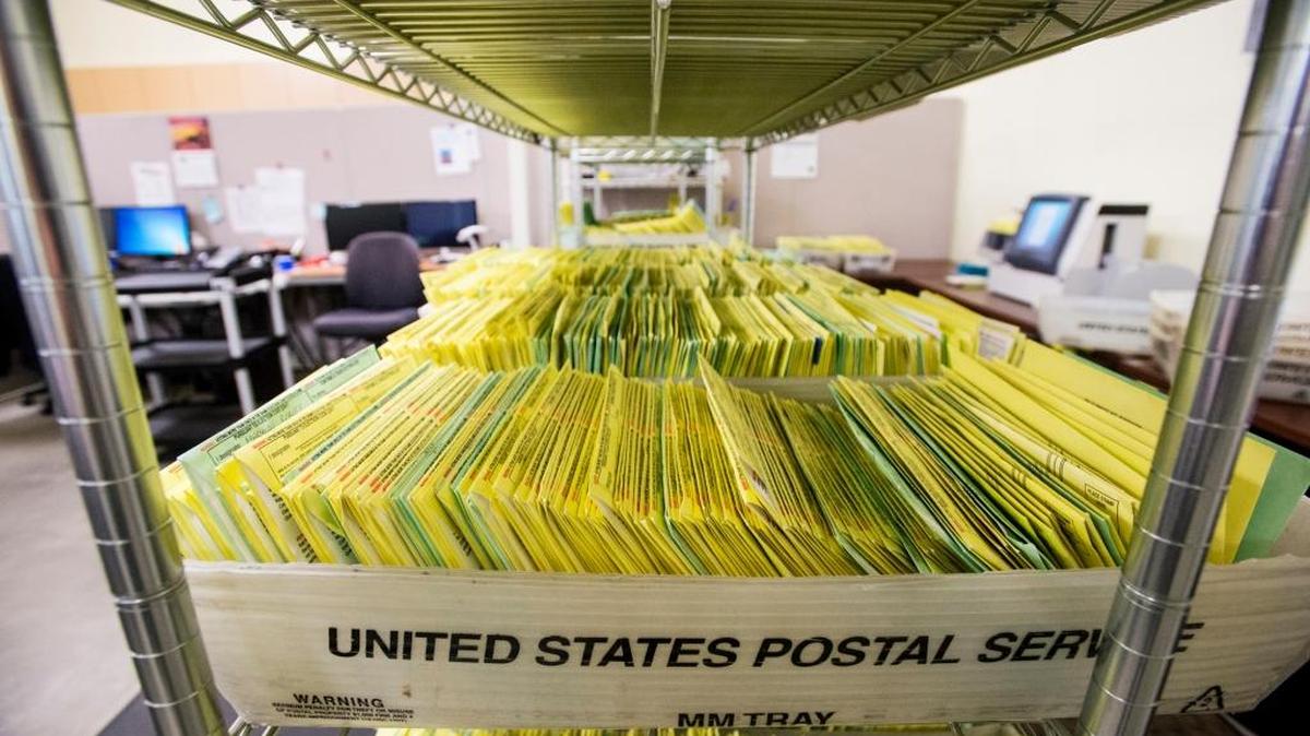 Ballots submitted by mail or drop-box wait to be counted at the Merced County Elections warehouse located at 250 East 15th Street in Merced, Calif., Thursday, Nov. 10, 2016.