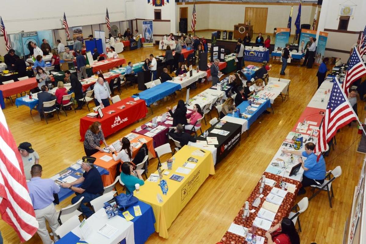 About 170 people, including 65 veterans, gathered at the American Legion Hall in Merced to speak with employers during a job fair Thursday, March 13, 2014.