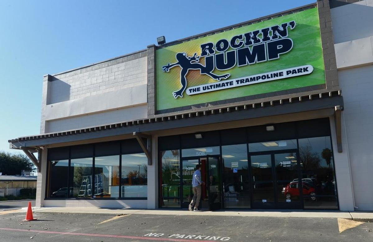 The main entrance to Rockin’ Jump trampoline park in Modesto, which opened in January 2015.