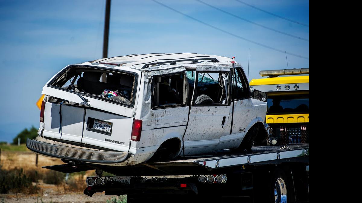 
The California Highway Patrol investigates a single-vehicle crash that killed three people and sent five others to hospitals on Highway 152 near Island Road in Merced County on Saturday. The cause of the crash remained under investigation.
