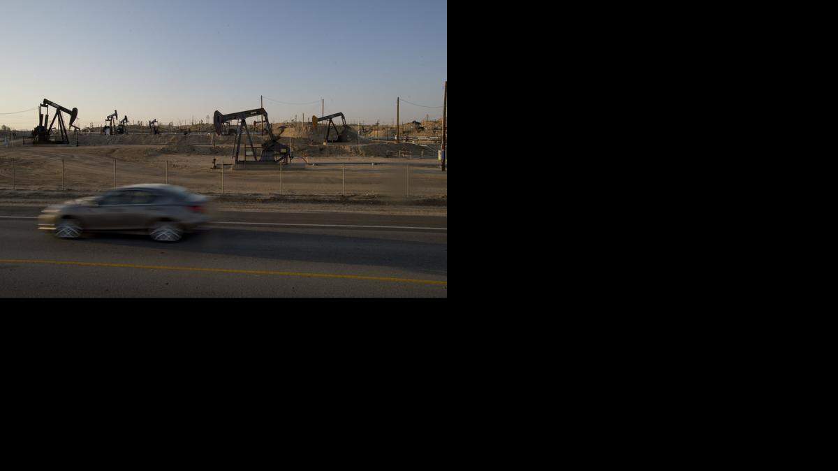 
Traffic runs through the Kern River Oil Field last year. Oil was discovered at there in 1899.
