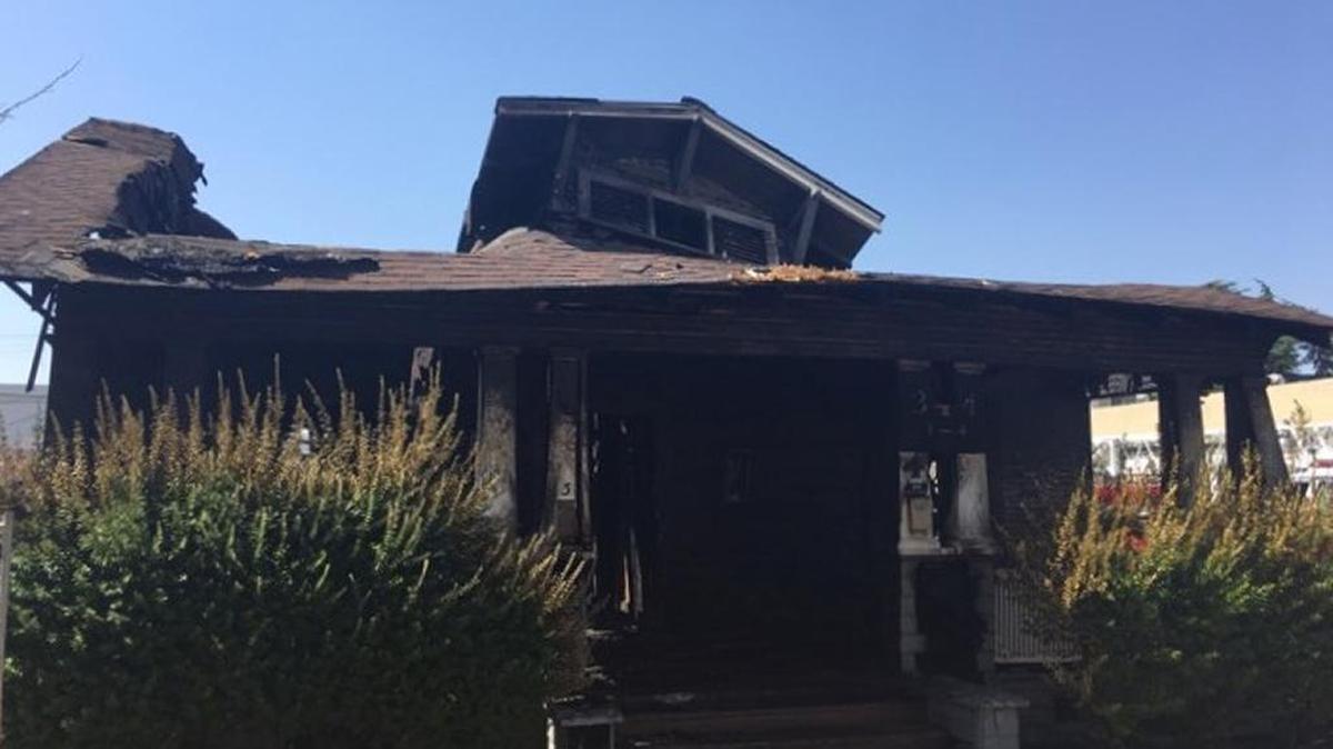 On Sunday Aug. 27, 2017 Merced Fire officials continued their investigation on the cause of a Saturday night fire on K and 19th Streets in downtown Merced that engulfed a two-story home with flames. No injuries have been reported and officials were aided by a search dog to make sure nobody was inside the home, which was reported vacant, during the fire.