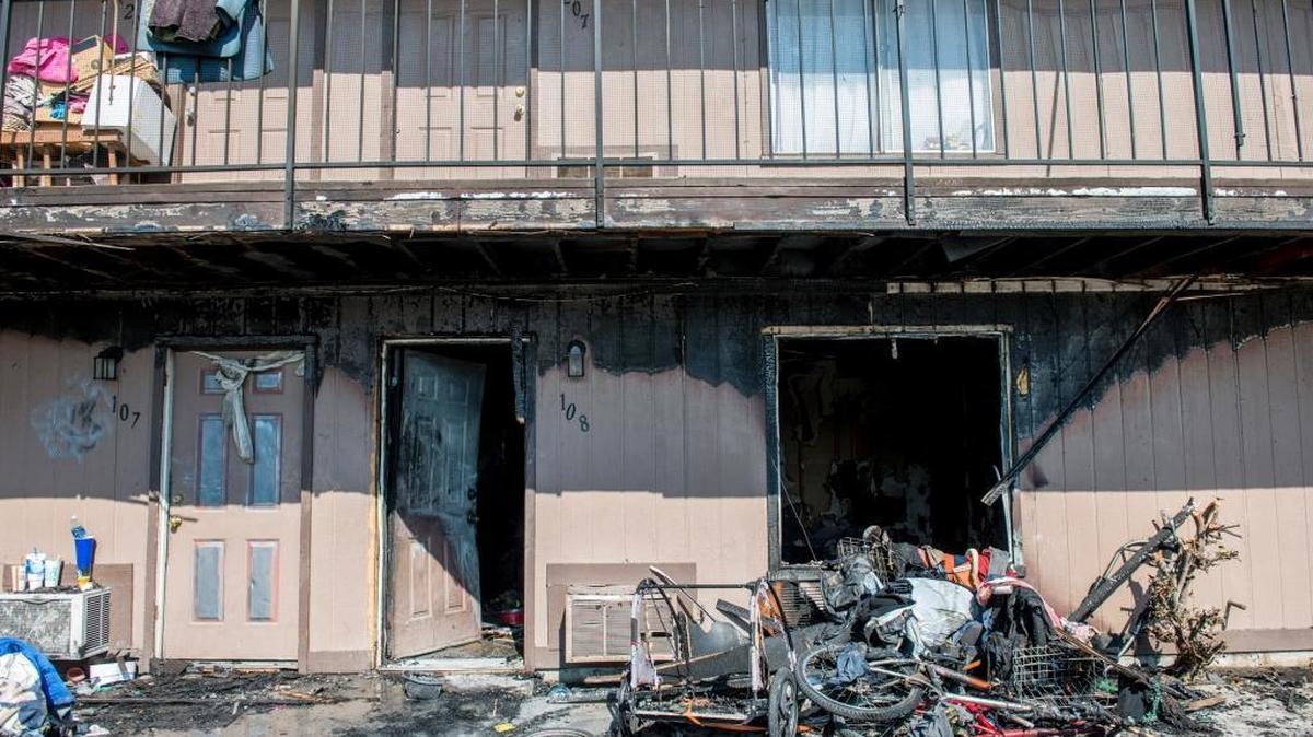 A fire early Friday, Aug. 5, 2016, caused damage to several units in a K Street apartment complex in Merced, Calif. The cause of the fire is under investigation.