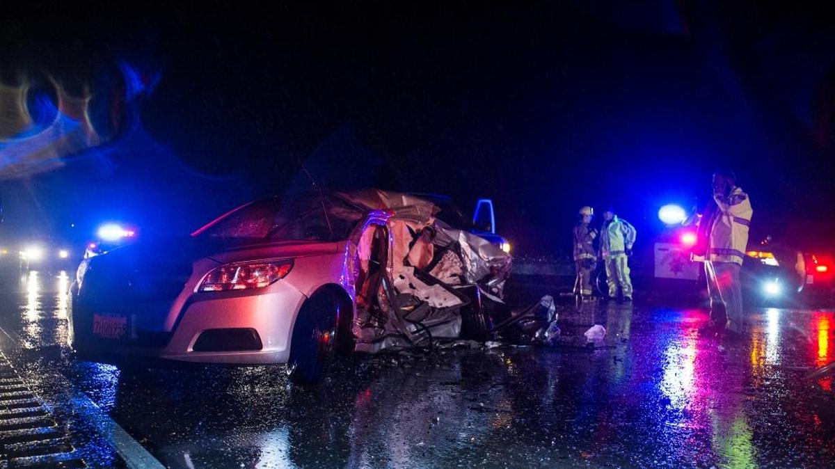 The California Highway Patrol and Merced County Sheriff’s Department respond to the scene of a head-on collision Friday in the southbound lanes of Highway 99 near Plainsburg Road south of Merced.