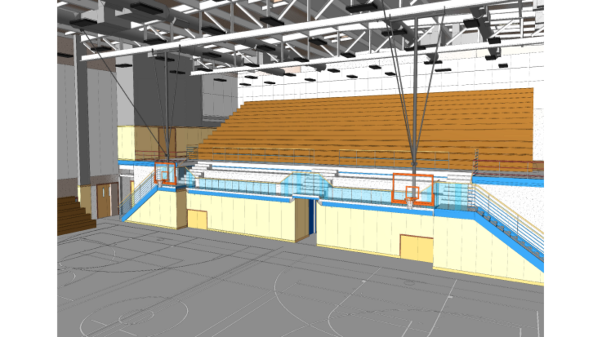 An artist’s rendering of the inside of the new gymnasiums