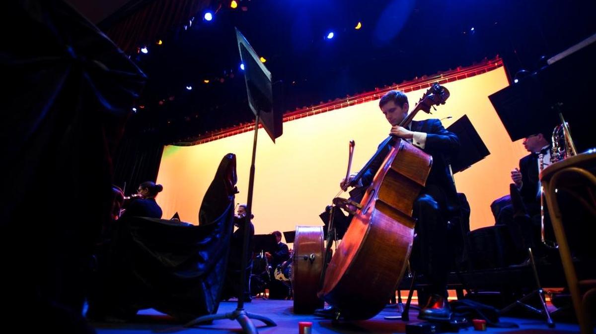 
Bassist Alden Cohen prepares for the Merced Symphony’s annual pops concert at Merced Theatre in January. The 2015-16 season begins with “Auspicious Beginnings” at 7:30 p.m. Saturday at the theater, 301 W. Main St.
