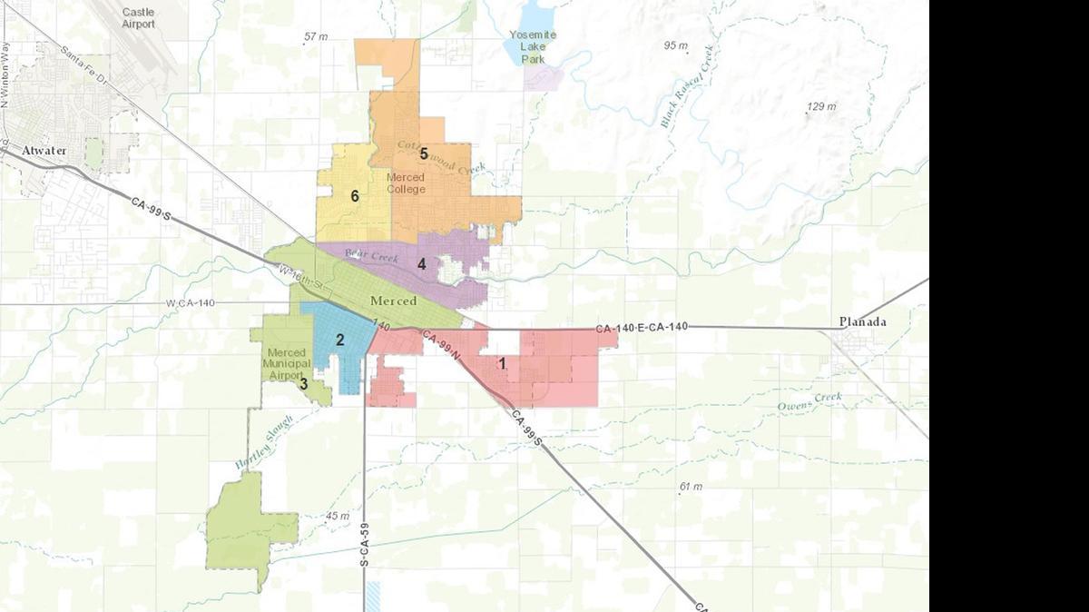 
This is one of the 17 Merced City Council districts maps so far submitted by Merced residents. The Independent Districting Advisory Committee is set to meet at 5:30 p.m. Wednesday at Rivera Middle School, 945 Buena Vista Drive.
