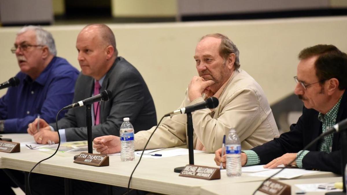 Members of the Merced City Council listen to public comments during the first town hall-style meeting of the year on Thursday, Feb. 18, 2016. The recurring issues of crime and lack of youth services were popular topics.