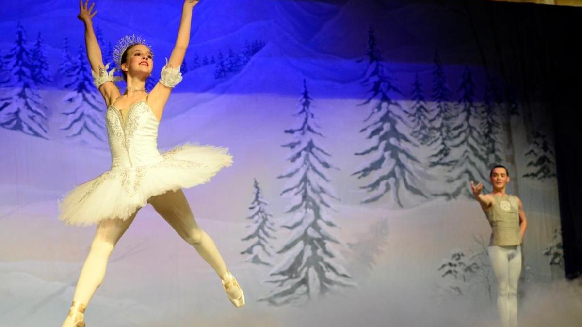 Amity Beardsley, 15, and Jeremy Gleeson, 22, play the Snow Queen and Snow Cavalier in a dress rehearsal of “The Nutcracker” at Buhach Colony High School on Wednesday, Dec. 2, 2015. Several performances are planned this weekend.