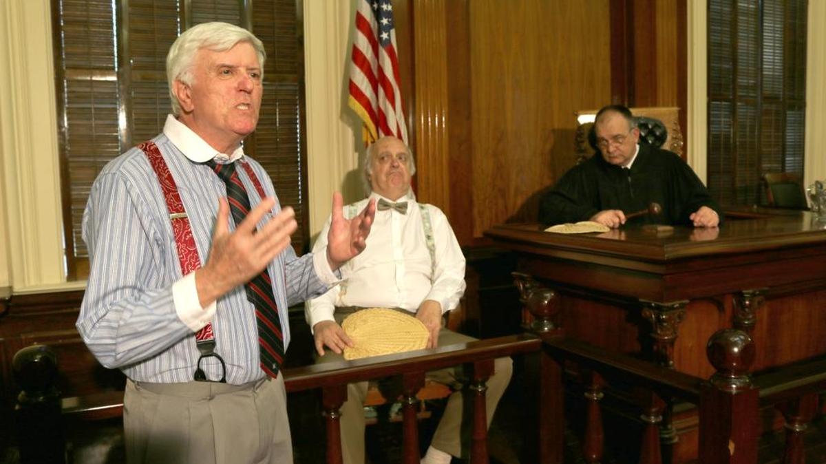 The play “Inherit the Wind” depicts the interaction of statesman William Jennings Bryan, attorney Clarence Darrow, John T. Scopes and writer/reporter H. L. Mencken during the 1925 Scopes Monkey Trial. The cast members of the play are from the Merced-Modesto area.