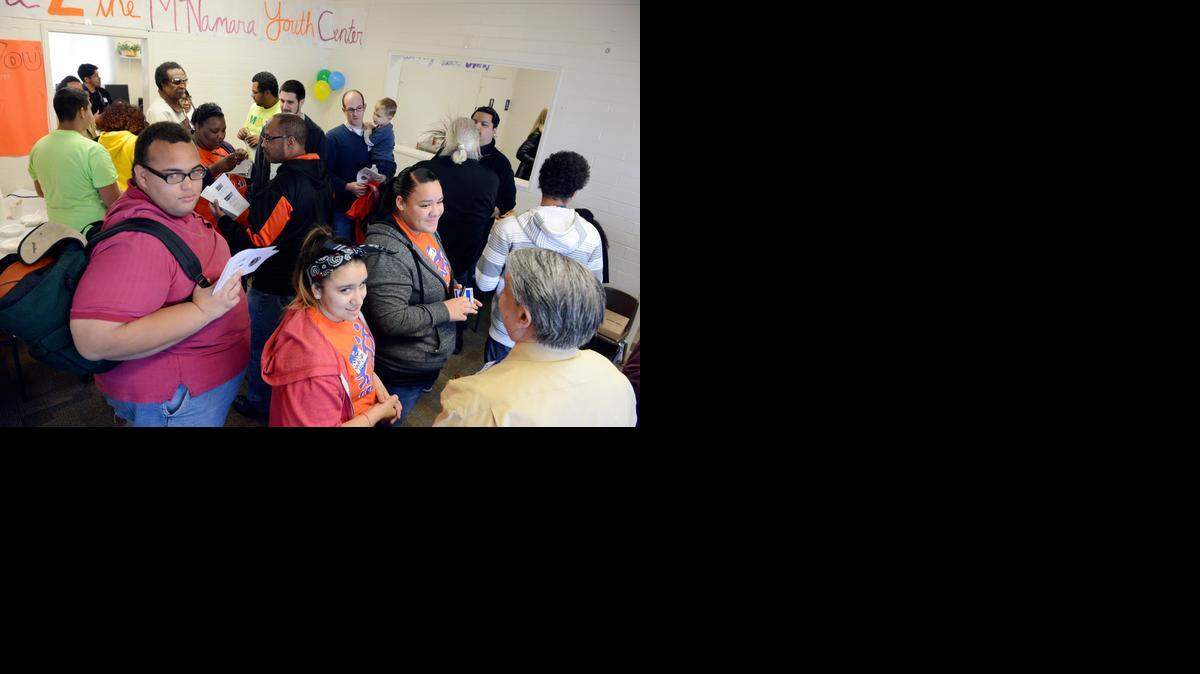 
People fill the newly refurbished McNamara Park Youth Center on Tuesday to get their first look at the upgrades. The center is set to open Jan. 10.
